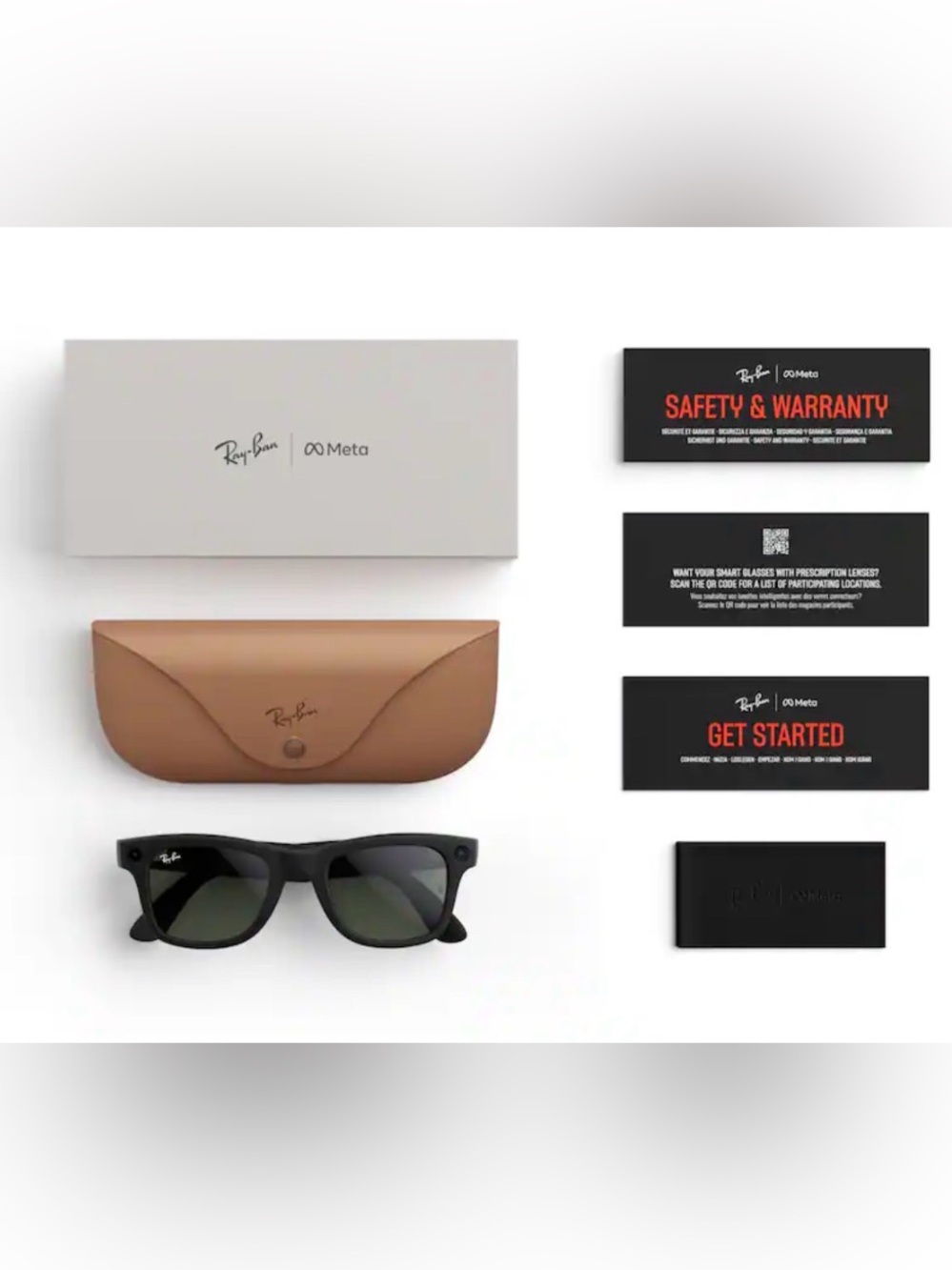 Ray-Ban Meta Matte Black Frame Sunglasses with Transitions to Green Lenses. NEW - Picture 4 of 9